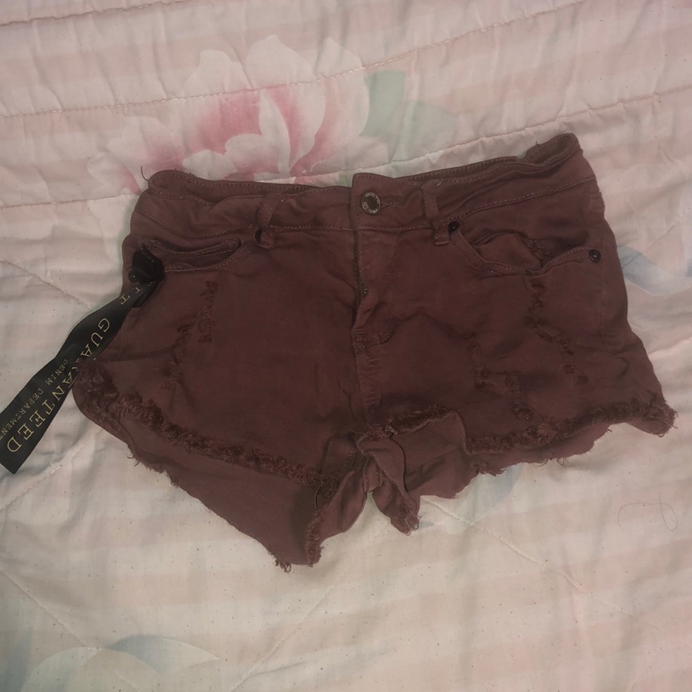 AngelKiss Denim Burgundy shorts